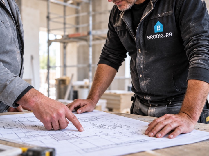 Bauplanung auf der Baustelle